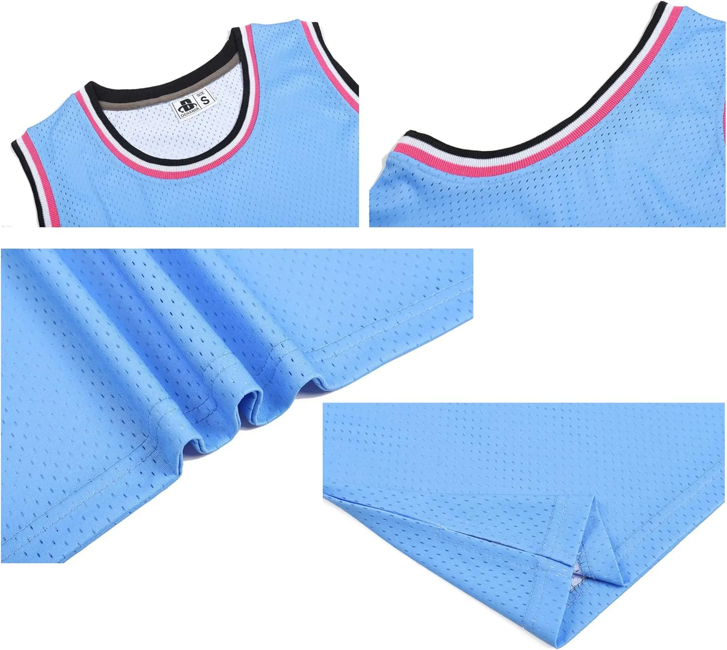 3 Pack Men's Blank Basketball Jerseys Mesh Performance Athletic Team Sports Uniforms Bulk Shirts