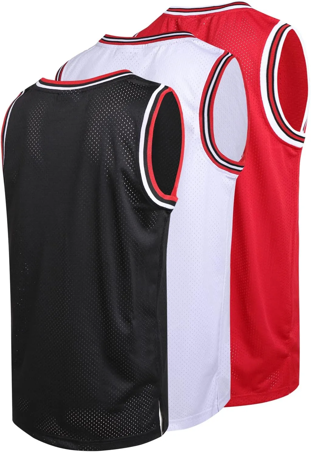 3 Pack Men's Blank Basketball Jerseys Mesh Performance Athletic Team Sports Uniforms Bulk Shirts