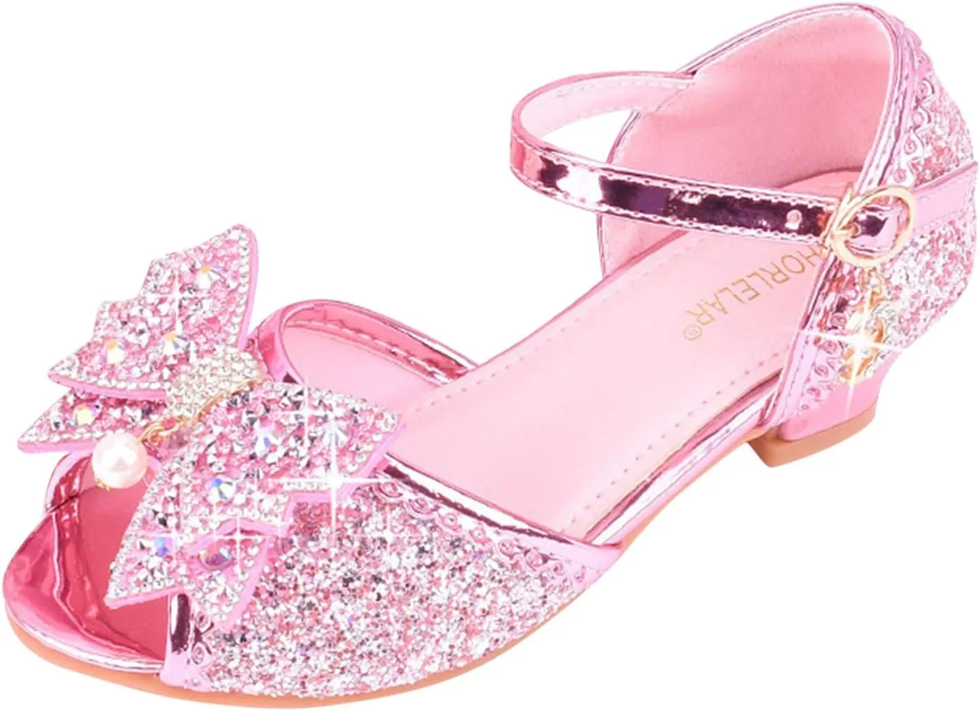 Big Girls Shoes Bow Knot 𝐃iamond Shiny Sandals Shoes High Heels Show Shoes Toddler Winter Shoes