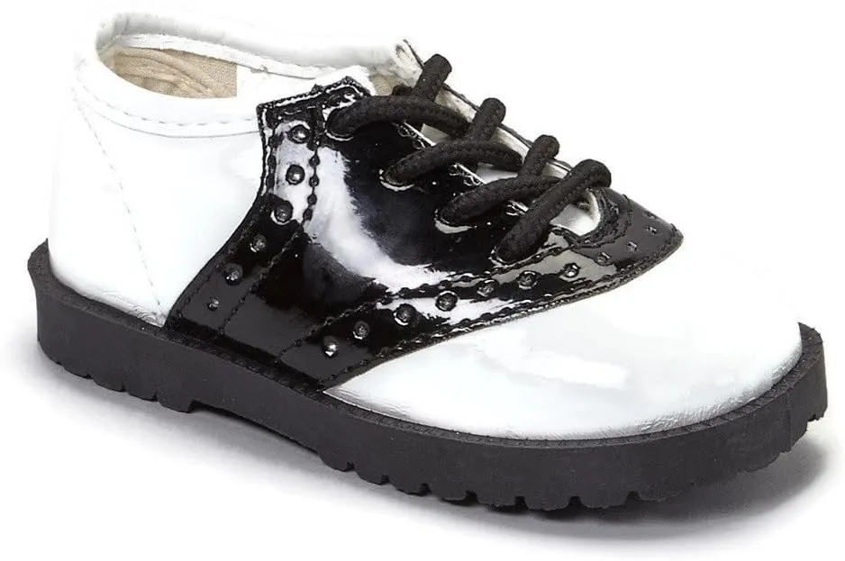Childrens Saddle Shoe 4 Colors Available (Infant/Toddler) Adorable Black Navy Brown Pink Patent