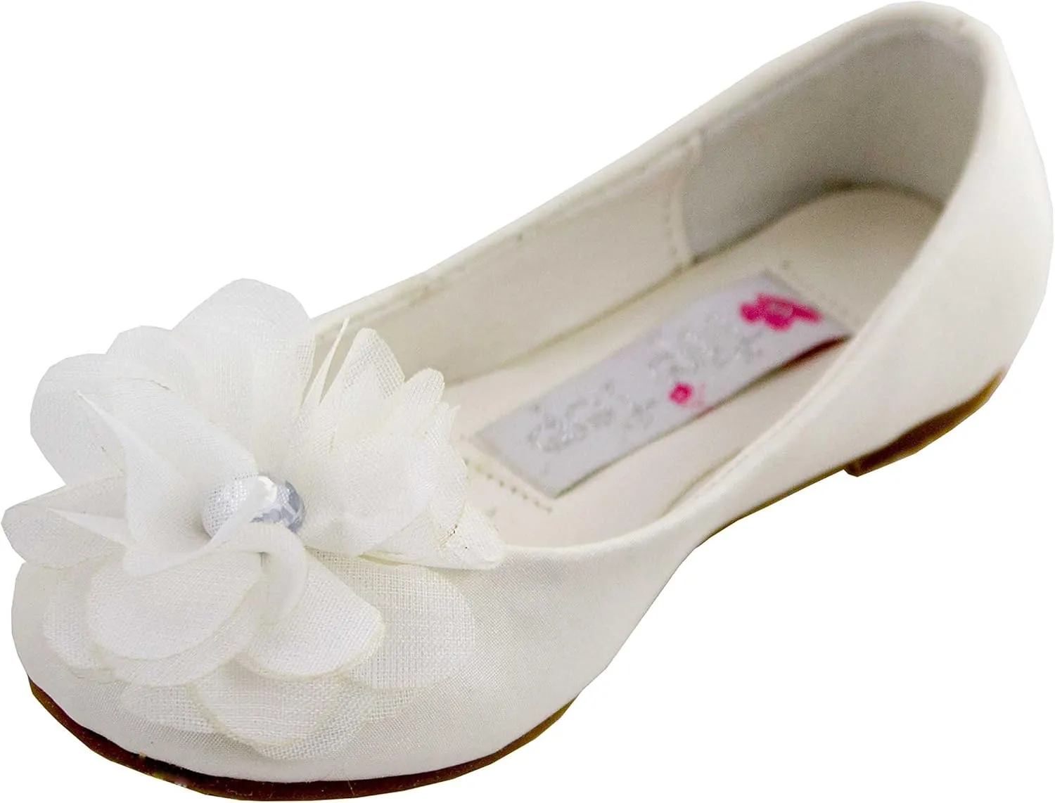 Cinderella Shimmer Flats (Childrens 9, Ivory)