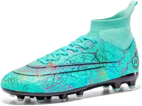 DHOVOR Womens Soccer Cleats Youth High-Top Football Cleats Anti Slip Athletics Football Trainers Outdoor Soccer Shoes