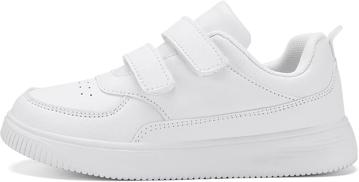 DSWED Black Boys Running Shoes for Girls Leather wear Athletic Kids Fashion Sneakers Tennis Shoes Big Kid Size