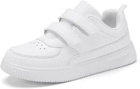 DSWED Black Boys Running Shoes for Girls Leather wear Athletic Kids Fashion Sneakers Tennis Shoes Big Kid Size