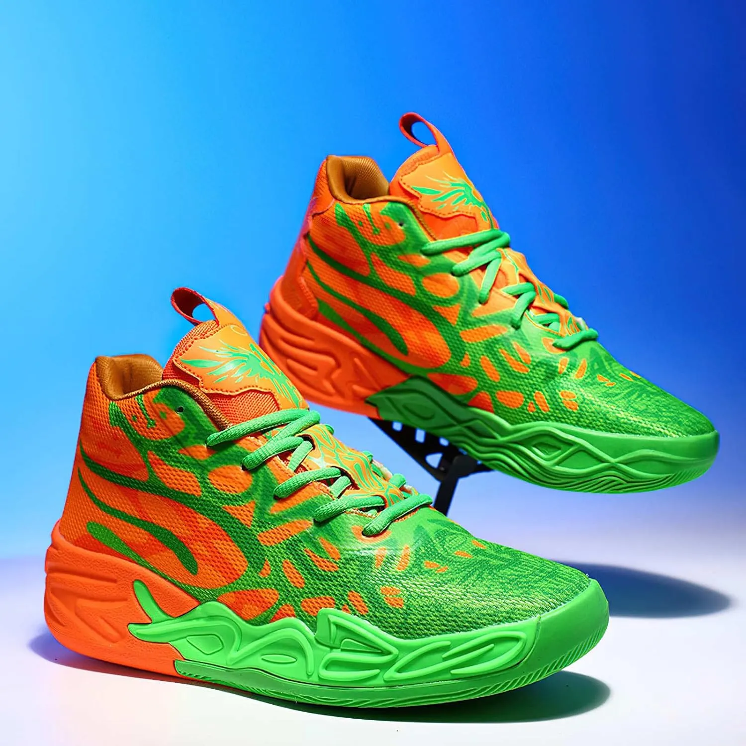 Exusiai Mens High Top Basketball Shoes Fashion Breathable Non Slip Outdoor Sneakers Comfortable Cushioning Athletic