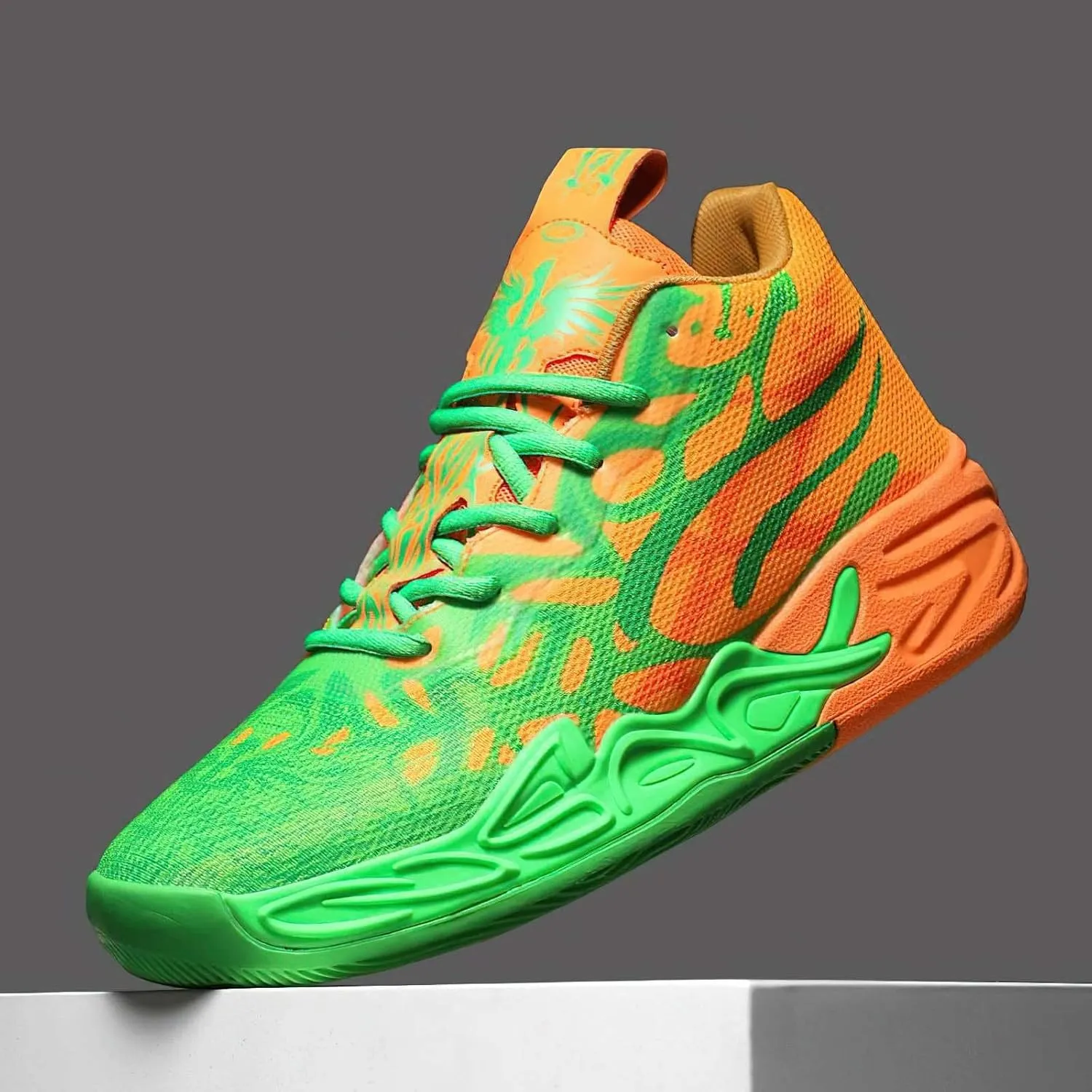Exusiai Mens High Top Basketball Shoes Fashion Breathable Non Slip Outdoor Sneakers Comfortable Cushioning Athletic