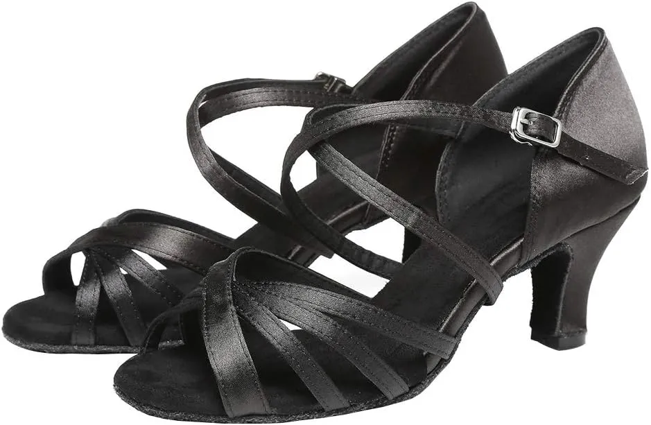HIPPOSEUS Women's Professional Latin Dance Shoes Open Toe Ballroom Salsa Bachata Dance Performance Shoes,Model YCL