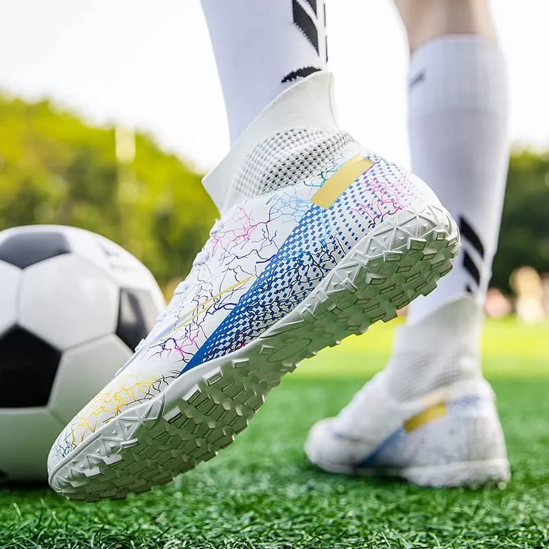 Kids Soccer Cleats Boys Girls Firm Ground Professional Athletic Outdoor Football Shoes