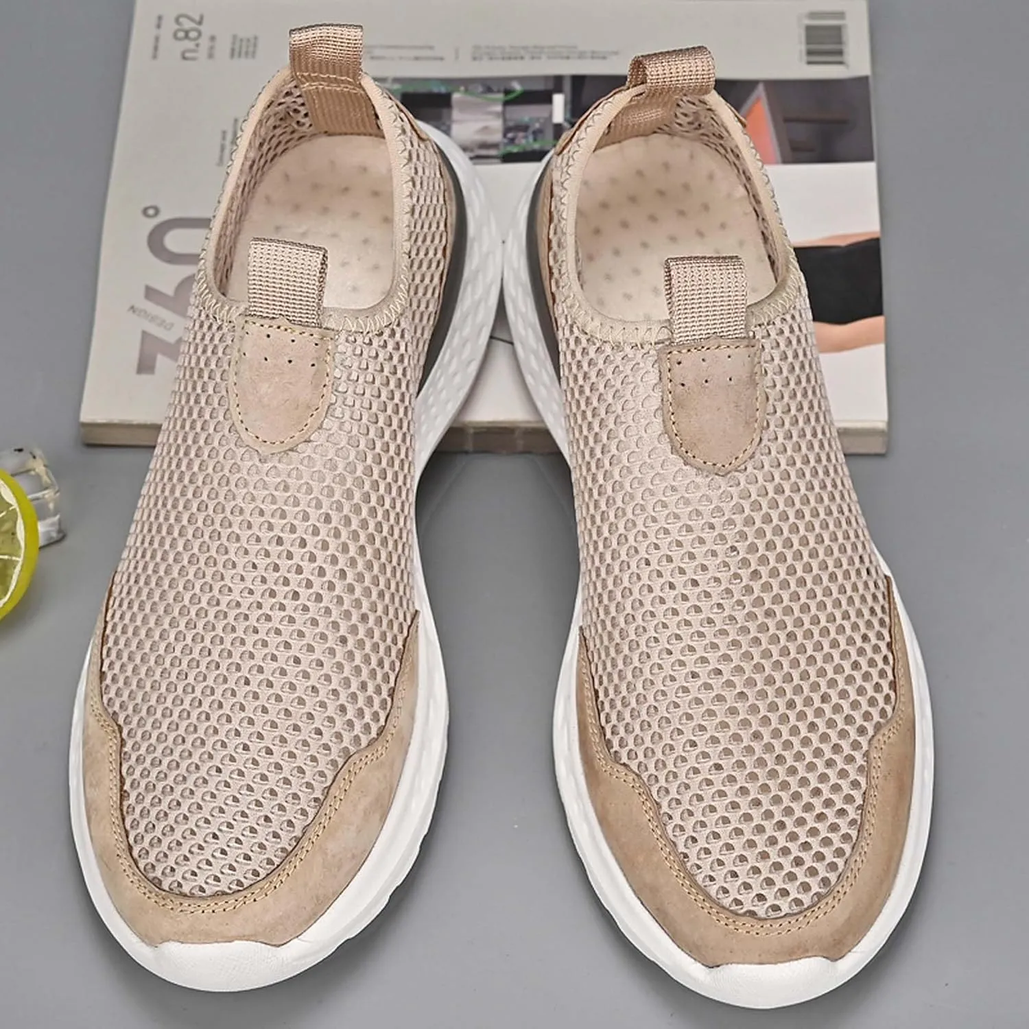 Men's Running Shoes Breathable Mesh Casual Walking Shoes Fashion Sneakers Non-slip Soft Sole Tennis Fitness Trainers Outdoor Hiking Climbing Shoes