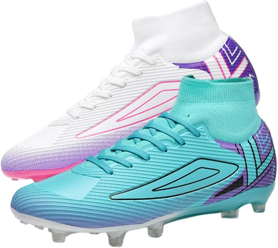 Men's Soccer Shoes Cleats Outdoor Breathable Athletic Professional Spikes Youth Boys Football Shoes High-Top Soccer Unisex