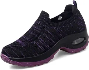 Orthoture Women's Shoes,Air Cushion Slip On Walking Shoes,Arch Support Comfort Breathable Mesh Orthopedic Platform Sneakers