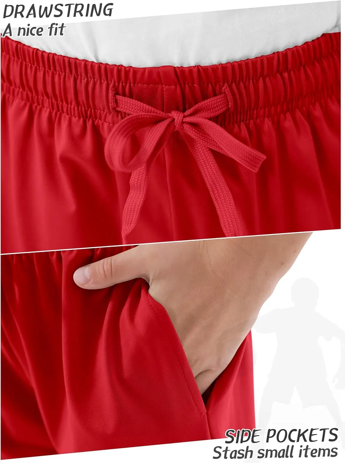 Resinta 5 Pack Boys Athletic Shorts Kids Youth Basketball Shorts Active Performance Quick Dry Gym Elastic Waist with Pockets