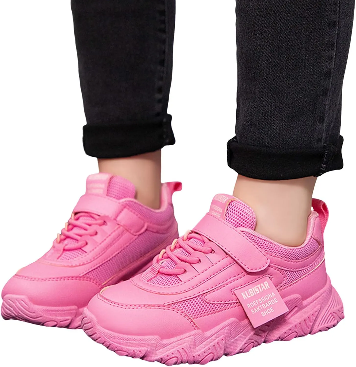 Sneakers for Girls Kids Tennis Non-Slip Athletic Running Walking Lightweight Lace Up Shoes Breathable Sport Outdoor Casual