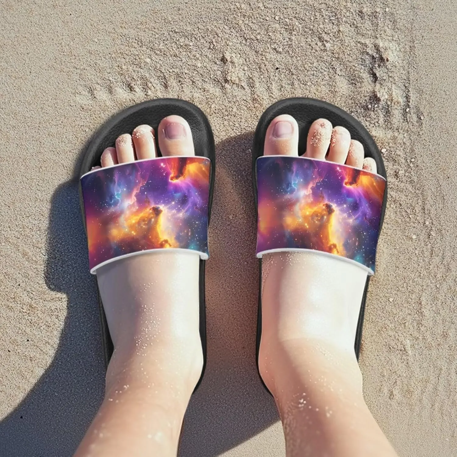 UNICEU Slides Sandals for Toddlers Comfortable Non-Slip House Slippers Casual Quick Drying Shower Shoes for Bathroom