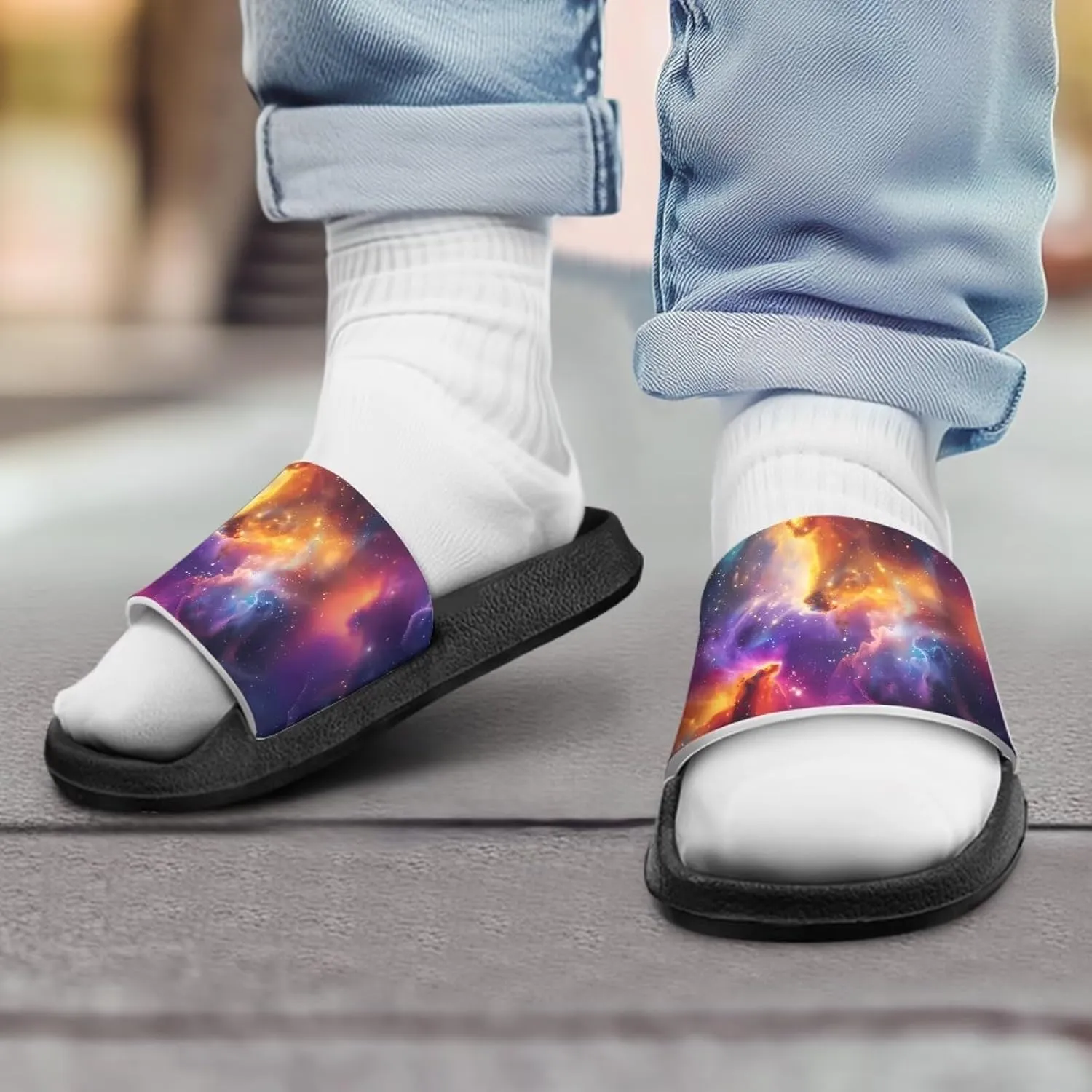 UNICEU Slides Sandals for Toddlers Comfortable Non-Slip House Slippers Casual Quick Drying Shower Shoes for Bathroom