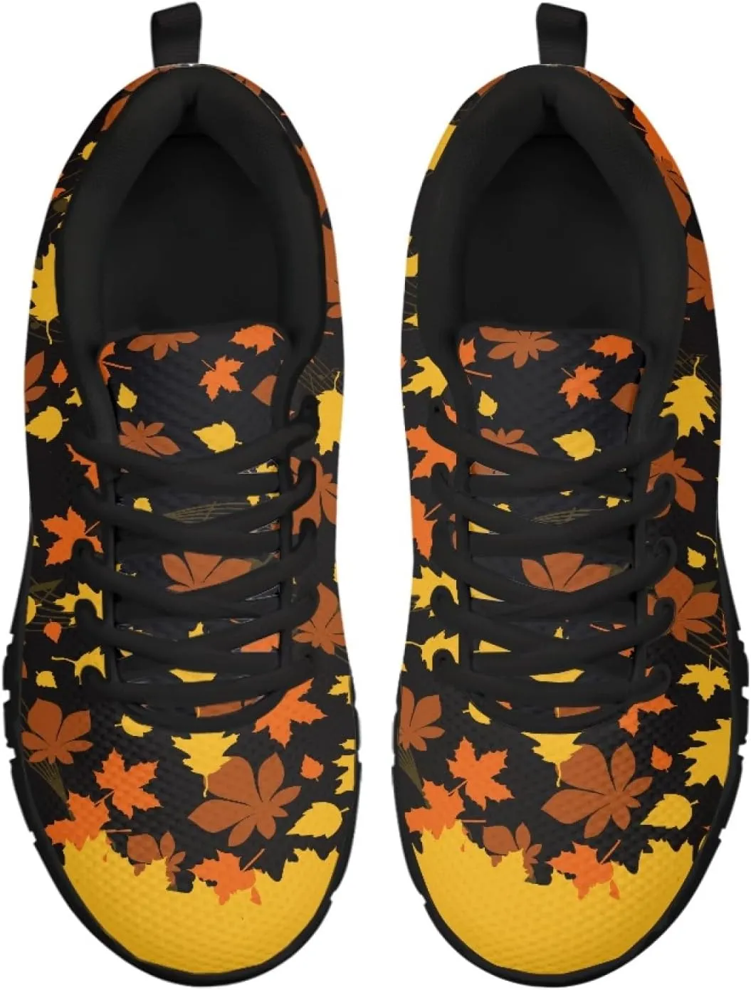 Wanyint Lightweight Sneakers for Running Walking Lace Up Black Sole Shoes