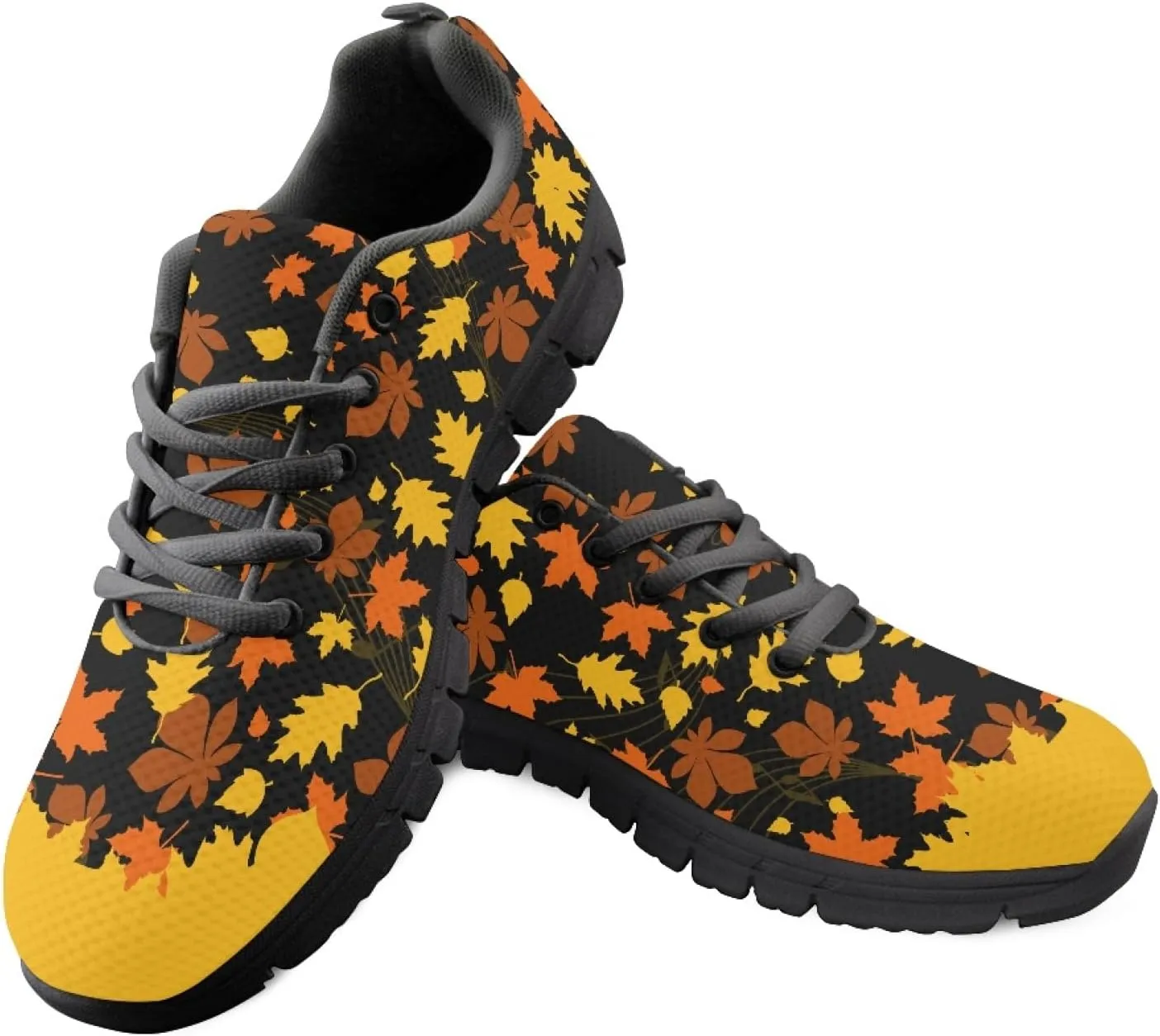 Wanyint Lightweight Sneakers for Running Walking Lace Up Black Sole Shoes