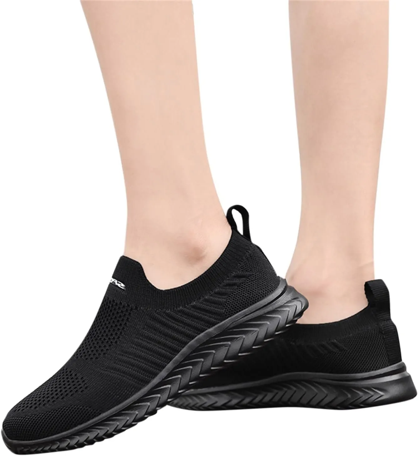 Womens Canvas Slip On Shoes Casual Walking Sneakers Lightweight Flat Fashion Comfortable Elastic Loafers Non Slip