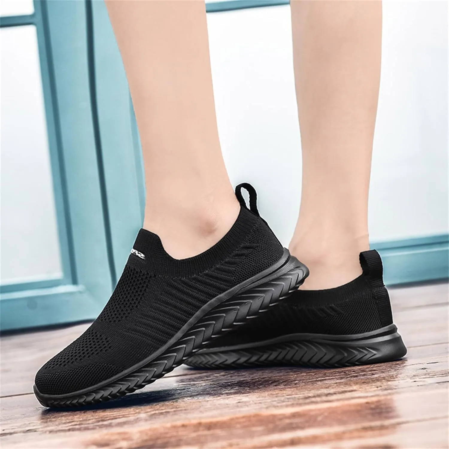 Womens Canvas Slip On Shoes Casual Walking Sneakers Lightweight Flat Fashion Comfortable Elastic Loafers Non Slip