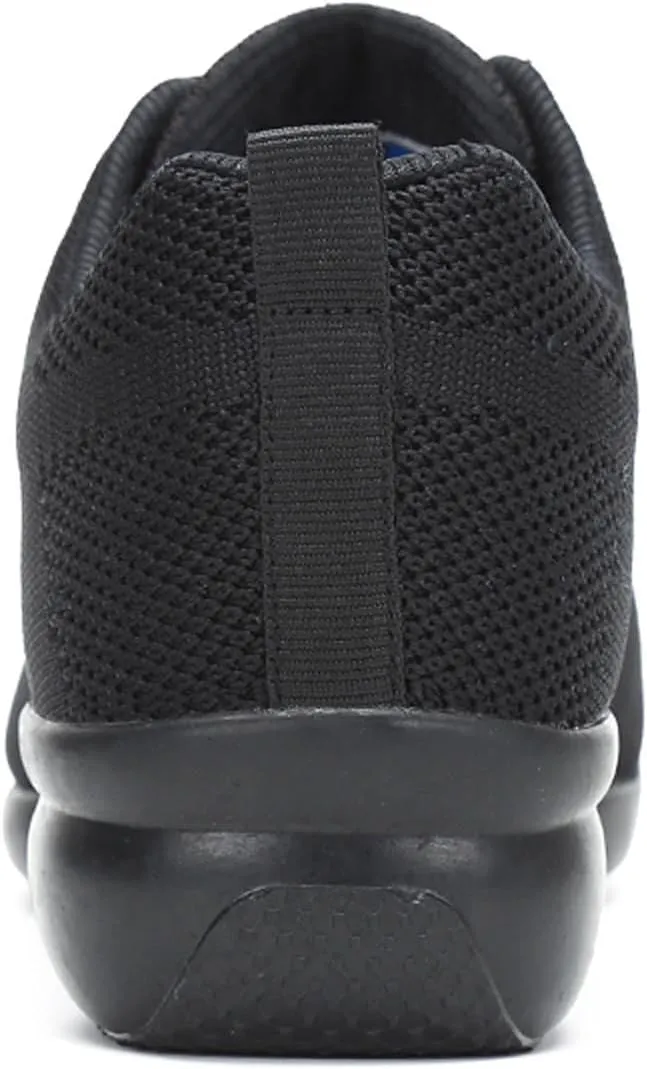 Womens Jazz Sneakers Lace-up Walking Shoes Split Sole Dance Shoes with Air Cushion Breathable Mesh Platform Shoes