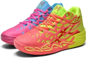 Y2K Basketball Boots Mesh Breathable Fire Stylish Shoes for Sports and Casual Wear with Unique Flame Design Mid-Top Casual Ankle